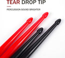 5A Nylon Drumsticks for Kids Adults: Light Durable Drum Sticks Black Red with Anti-Slip Handles for Electronic Drums Exercise Percussion Accessories (2 Pairs) by TinyTreasures Baby Boutique