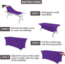 IVAPUPU 4FT Table Cloth for Rectangular Fitted Events Stretch Purple Table Covers Washable Cover Spandex Tablecloth Protector for Party, Wedding, Cocktail, Banquet, Festival by CozyNest Decor