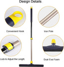 Yocada Floor Squeegee Scrubber Adjustable Telescopic Pole Heavy Duty Household Broom EVA Foam Blade for Garage Courtyard Shower Bathroom Floor Marble Glass Tile Water Foam Cleaning by GreenHaven Gardens