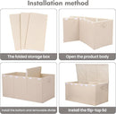 Extra Large Toy Box 167L, Sturdy Toy Storage Chest Organizer Bin Baskets with 2 Removable Divider for Boys, Girls, Kids, Nursery, Bedroom, Playroom, 35.5"x17" x17" (Linen Beige) by TinyTreasures Baby Boutique