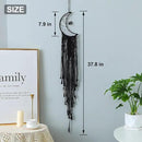 MOONFLY Black Moon Dream Catcher with Handmade Crystal Stone Design Woven Cotton Dream Catchers Boho Macrame Wall Hanging Home Decoration Ornament Craft Gift (Black Crystal Stone Moon) by CozyNest Decor