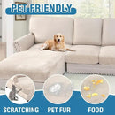 H.VERSAILTEX Velvet Stretch Sectional Couch Covers - 4 Piece Sofa Seat Cushions for L Shape Sectional Couch (Large 3 Seater + 1 Chaise, Ivory) by CozyNest Decor