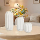 Ceramic Vase Set of 3, White Vase for Modern Home Decor, Decorative Vases for Bouquet Pampas Grass Dried Flowers, Living Room, Bedroom, Bathroom, Shelf Centerpiece Table Decorations by GreenHaven Gardens
