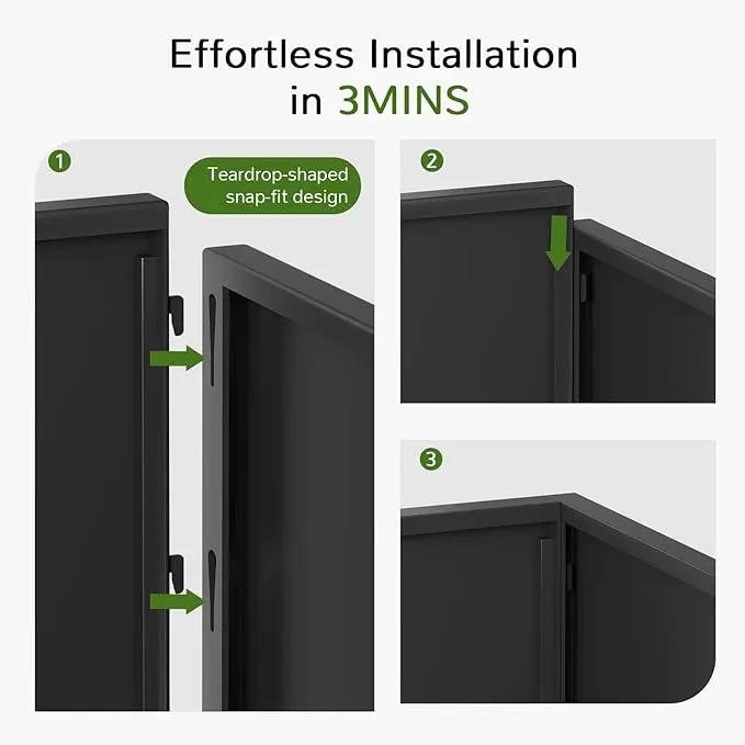 Stoog 38" Metal Tall Rectangular Planter - All-Weather Planter Box for Indoor/Outdoor Use, with Removable Insert Shelf, and Modern Design for Plants, Flowers, Garden, Black, photo 4 of 9