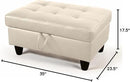 Ottoman Rectangular Storage Ottoman Bench, Faux Leather Footrest, Coffee Table, Stool Footstool with Hinged Lid for Living Room, Bedroom, Entryway, Champagne, 35"x23.5"x17.5" by CozyNest Decor