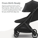 UPPAbaby Minu V3 Travel Stroller | Lightweight + Compact Design | One-Hand Fold + Unfold | from Birth + Overhead Compatible | Jake (Charcoal/Carbon Frame/Black Leather) by TinyTreasures Baby Boutique