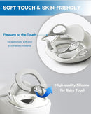 Potty Training Toilet Seat, Toddler Toilet Seat Attachment with Safety Handles, Detachable Soft Cushion, Anti-Slip Design and Splash Guard, Baby Toilet Seats for Kids, Boys and Girls (Grey) by TinyTreasures Baby Boutique