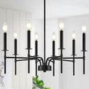 8 Light Black Chandelier Light Fixture, Modern Farmhouse Chandeliers for Dining Room Light Fixture, Metal Candle Pendant Chandelier for Foyer Entryway Stairs Living Room Bedroom Kitchen by CozyNest Decor