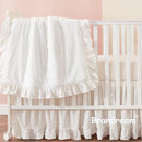 Brandream Baby Crib Bedding Set for Girls Boys Gender Neutral Boho Bohemian Farmhouse Chic Ruffle 6-Piece Nursery Bedding Set - 100% Washed Cotton Cream White by TinyTreasures Baby Boutique