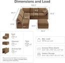 mopio Oversized Modular Sectional Sofa with Fully Removable Covers and Storage, Convertible U & L Shaped Sectionals, Modern Cloud Couch with Ottoman Chaise (Hazelnut Velvet, 6 Seats, L) by CozyNest Decor