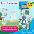 brush-baby WildOnes Kids Electric Rechargeable Toothbrush Elephant, 1 Handle, 3 Brush Heads, USB Charging Cable, for Ages 0-10 (Elephant) by TinyTreasures Baby Boutique