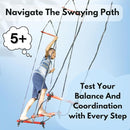 Slackers Exclusive Ninjaline Kit with Rickety Bridge & 15' Bachar Ladder – 36' Obstacle Course Line with 7 Obstacles – Outdoor Ninja Training System by TinyTreasures Baby Boutique
