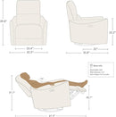 CHITA Power Recliner Chair Swivel Glider, FSC Certified Fabric Living Room Nursery Reclining Sofa Chair with Lumbar Support,Terracotta by CozyNest Decor