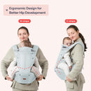 BabbleRoo Grow Carrier – Safety-Certified 6-in-1 Baby Carrier with Hip Seat, Ergonomic & Adjustable Toddler Carrier 7-50 lbs with Hip Support, Hood for Sun Protection, Newborn to Toddler, Seafoam by TinyTreasures Baby Boutique
