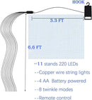 220 LED Firefly Bunch Lights Battery Operated, 8 Flashing Modes Waterproof Copper Wire Waterfall Lights, Remote Controlled Timer and Hooks, Fairy Lights for Indoor Outdoor Decor (Warm White) by GreenHaven Gardens