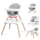 Baby High Chair, 7 in 1 Convertible High Chairs for Babies and Toddlers, Kids Learning Table, Building Block Table, Toddler Dining Chair with 360° Rotating Seat, 5-Point Safety Harness (Grey) by TinyTreasures Baby Boutique