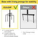 Decorative Shepherd Hooks for Garden, 94 Inch Weather-Resistant Steel – 5 Fork Base Design for Hanging Flower Baskets, Wind Chimes, String Lights – Elegant Scroll Top – Black by GreenHaven Gardens