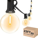 Svater Outdoor String Lights LED 25 FT, Patio Globe Lights with 13 Plastic G40 Bulbs, Waterproof Dimmable Outside Hanging Light for Backyard Bistro Cafe Porch Party Decor, 2700K Warm White by CozyNest Decor