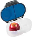 b.box Snack Box for Kids & Toddlers: 2 Compartment Snack Containers, Mini Bento Box, Lunch Box. Leak Proof, BPA free, Dishwasher safe. School Supplies. Ages 4 months+ (Blue Slate, 12oz capacity) by TinyTreasures Baby Boutique