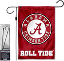 College Flags & Banners Co. Alabama Crimson Tide Circle Logo Garden Banner Flag with Stand Pole Holder by GreenHaven Gardens