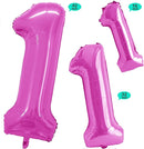GOER Pink Foil Balloons Number 1,Huge Number Balloons for 1st 11st Birthday Party Supplies Anniversary Decorations(3 pcs,42 inch,32 inch,16inch) by TinyTreasures Baby Boutique