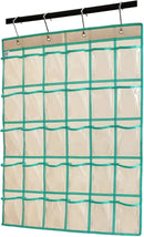 Classroom Pocket Chart for Phone Calculator Holder Over The Door Hanging Closet Jewelry Organizer with 30 Clear Pockets (BEIGE) by CozyNest Decor