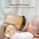 Silicone Natural Breast-Like Bottle with Nipple(3-7 Months),8oz，1pack by TinyTreasures Baby Boutique