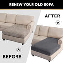 PrinceDeco Sectional Couch Covers Velvet Couch Cover for Dogs Washable L Shaped Couch Cover 1 Piece Individual Sectional Couch Covers with Elastic Bottom(Chaise Lounge,Grey) by CozyNest Decor