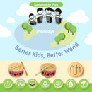 PlanToys® Solid Drum Wooden Musical Toy for Toddlers | Pretend Play Instrument for Kids | Eco-Friendly Percussion Toy for Coordination, Creativity & Early Learning Development by TinyTreasures Baby Boutique
