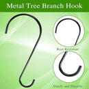 Dreecy 12 Inches Tree Branch Hooks, 4 Pack Extra Large S Hooks for Hanging Plants,Heavy Duty Hooks for Hanging Plants, Black Bird Feeder Hooks for Outdoors Hanging Basket, Lanterns and Ornaments by GreenHaven Gardens
