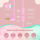 QearFun Kids Headphones Wired with Mic, 85/94dB Safe Volume Limit, Foldable Over Ear, Tangle-Free Cord & Sharing Port, Wired On-Ear Headset for School, Chromebook, Tablet, Travel - Boys & Girls by TinyTreasures Baby Boutique