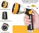 FANHAO Garden Hose Nozzle, 100% Heavy Duty Metal Spray Nozzle with Thumb Control, High Pressure Water Nozzle with 8 Adjustable Spray Patterns for Watering Plants, Washing Cars and Showering Pets by GreenHaven Gardens