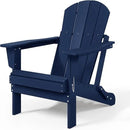 Westin Outdoors Laguna WO Outdoor Adirondack Folding Patio Chairs 8 PCS Set Retro Beach Aesthetic for Backyard, Lawn, Patio, Deck, Garden, Weather Resistant Polyethylene Plastic Lounger (Navy Blue) by GreenHaven Gardens