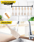 Silicone Kitchen Utensil Set for Non Stick Cookware, 7 Pcs Heat Resistant Cooking Utensils with Wooden Handle, BPA Free Kitchen Tools with Spatulas, Spoons, Skimmer and Pasta Fork (KHAKI) by CozyNest Decor