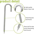 J-Hook-Rebar-Stakes-12 Inch, Ground Stakes Heavy Duty Rebar Stakes for Camping 50pcs Rebar Stakes Rust Proof Coated Metal for Flower Gardens Dog Fence Camping Tents Chicken Coop by CozyNest Decor