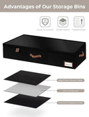 StorageWorks Extra Large Under Bed Storage Containers with Handles and Label Holder, 2 Pack Ultra-thick Fabric Underbed Bins, Closet Organizer for Clothes, Blankets, Sweater by CozyNest Decor