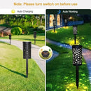 Solar Garden Lights - 6 Pack Black Star Moon, Waterproof Outdoor Path Lights by GreenHaven Gardens