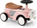 HONEY JOY Ride On Push Car, Outdoor Toddler Riding Toys w/Steering Wheel, Horn & Storage, Foot-to-Floor Sliding Car, No Batteries, Retro Baby Ride On Toys for Boys and Girls (Pink) by TinyTreasures Baby Boutique