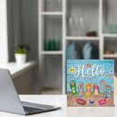 Summer Decor Hello Summer Decorations Flip Flop Wooden Sign Rustic Home Decor 5 x 5 Inches by CozyNest Decor