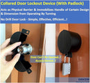 Door Knob Lockout Device. (Matt Black, 1 Padlock Included). Door Handle Lock - Prevents Doorknobs from Turning and Access to Keyhole. Childproof Door Knob Cover. by TinyTreasures Baby Boutique