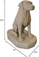 EMSCO Group Sitting Labrador Statue – Natural Sandstone Appearance – Made of Resin – Lightweight – 31” Height by GreenHaven Gardens