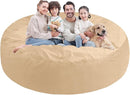 7FT Bean Bag Chair, Large Bean Bag Chairs with Memory Foam Filled, Fluffy Beanbag Sofa with Dutch Velvet Cover, Round BeanBag Chairs for Living Room, Playroom - Khaki by TinyTreasures Baby Boutique