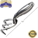 Heavy Duty Garden Tools with Digging Trowel, Transplant Trowel and Cultivator Hand Rake Solid One Piece Cast Aluminum Construction by GreenHaven Gardens