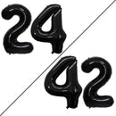 GOER Number 24 Balloons for 24th Birthday Party Decorations,42 Inch Jumbo Foil Helium 42 Balloons for 42nd Birthday Party Decoration (Black) by TinyTreasures Baby Boutique