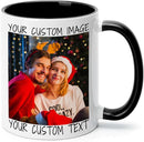 Ship Next Day Custom Mug Design Your Own Photo Text Personalized Picture Gifts for Women Men Customized Gift Idea Personalized Coffee Mugs 11oz Black Handle by TinyTreasures Baby Boutique