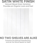 Homeforia White Floating Shelf 48 inches, High End Solid Real Wood 48inch Long Floating Shelves for Wall Mounted, White Wooden 48in Floating Shelves, Heavy Duty Bracket, 48 X 6.5 X 1.75 inch, Set of 2 by CozyNest Decor