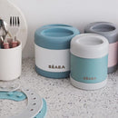 Beaba Stainless Steel Insulated Food Jar 10 oz, Kids Thermos, Lunch Containers, Leakproof, Wide Opening, Suitable for Hot and Cold Foods (Eucalyptus) by TinyTreasures Baby Boutique