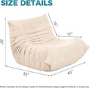 Modern Living Room Chair, Big Bean Bag Adult Floor Sofa, Togo Recliner Memory Foam Lazy Couch Suitable Balcony for Fireside Chair (Apricot Color) by CozyNest Decor