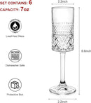 Champagne Flutes Set of 6, 7oz Square Champagne Glasses, Lead-Free Crystal Champagne Flute Glass, Unique Gift for Birthday, Wedding, Anniversary by CozyNest Decor