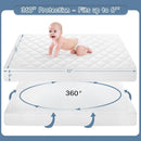 Yoofoss Waterproof Crib Mattress Protector 2 Pack, Quilted Crib Mattress Pad Cover Ultra Soft and Breathable, Machine Washable Toddler Mattress Protector for Standard Baby Crib Size 52''x28'' by TinyTreasures Baby Boutique
